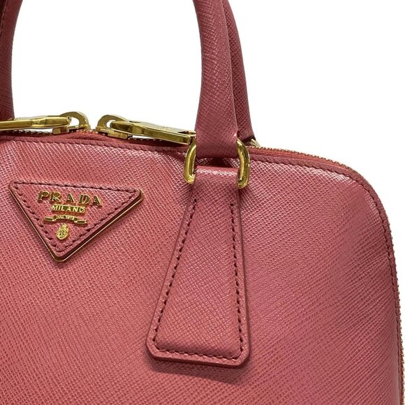 Auth PRADA - Pink Saffiano Leather Handbag - Picture 9 of 16